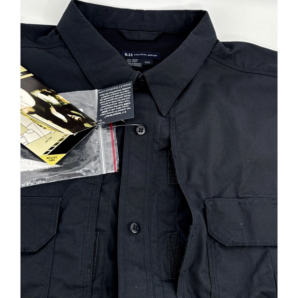 5.11 Tactical Shirt Men's 4XL Short Sleeve dark Navy Cotton Duty Work Shirt - Picture 6 of 10